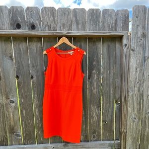 BANANA REPUBLIC Burnt Orange Fall Work Wear Pop of Color Dress